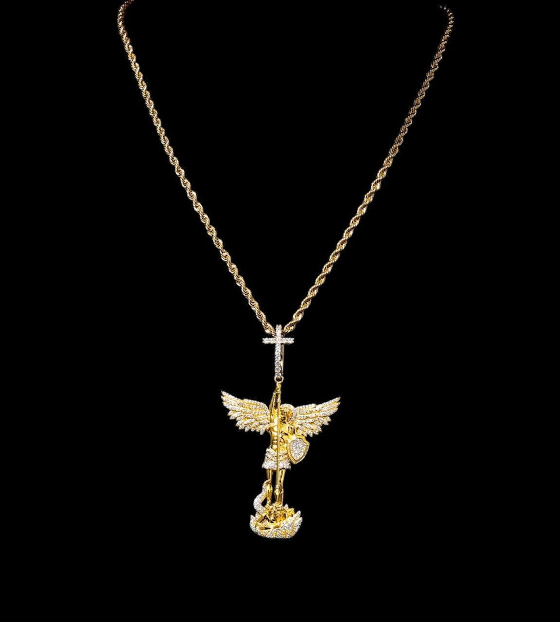 Pendentif Crucifix En Moissanite - Solitaire
