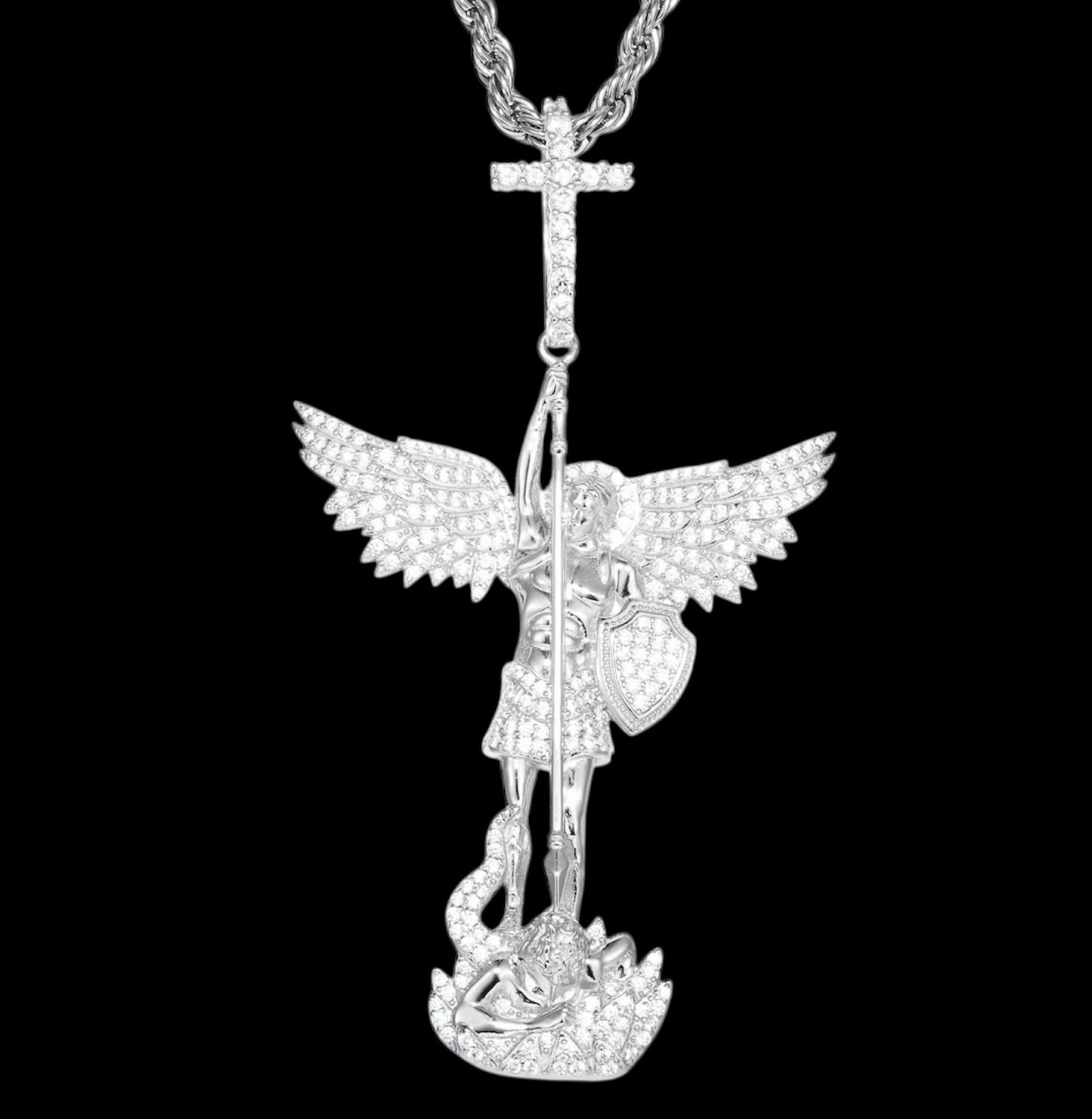 Pendentif Crucifix En Moissanite - Solitaire
