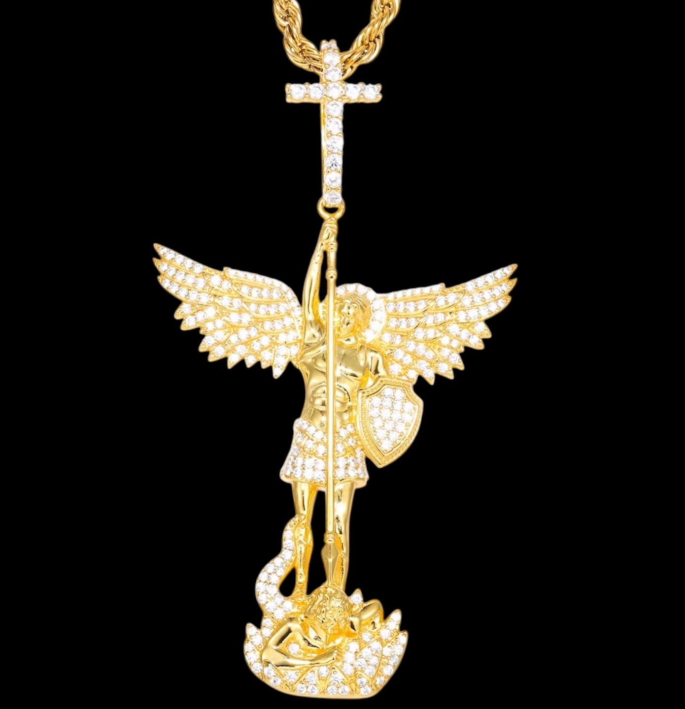 Pendentif Crucifix En Moissanite - Solitaire