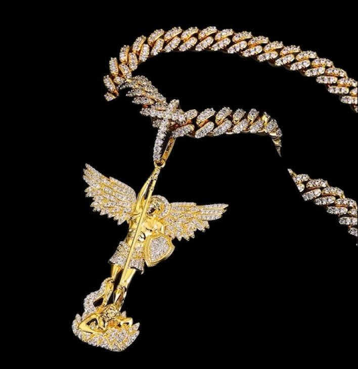 Pendentif Crucifix En Moissanite - Solitaire