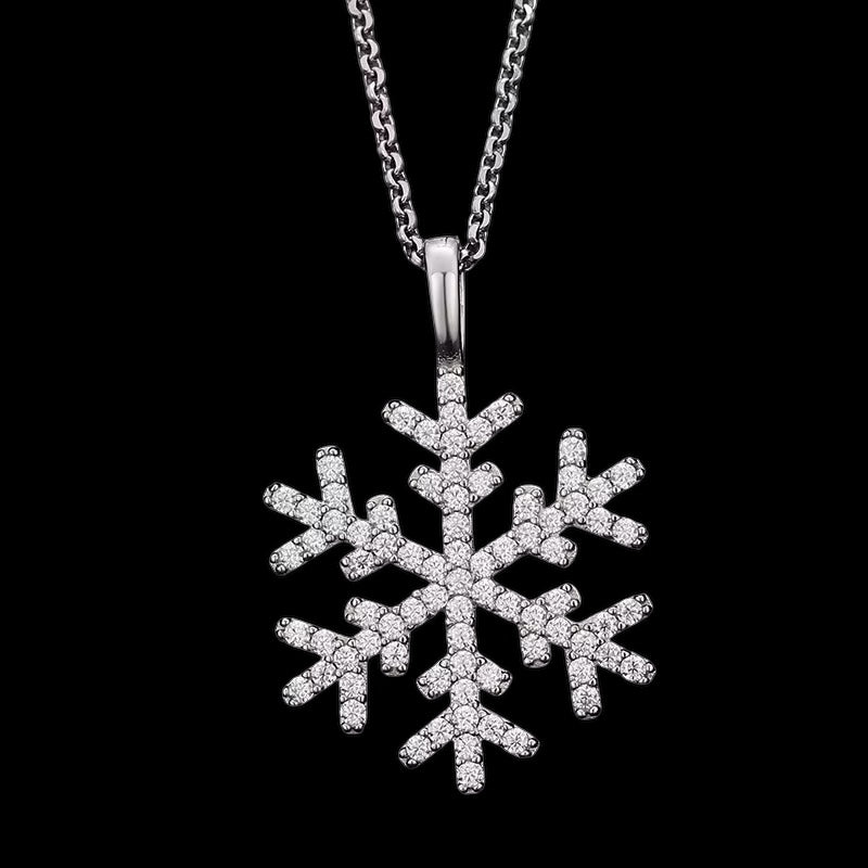 Pendentif Flocon Iced Out En Moissanite - Solitaire