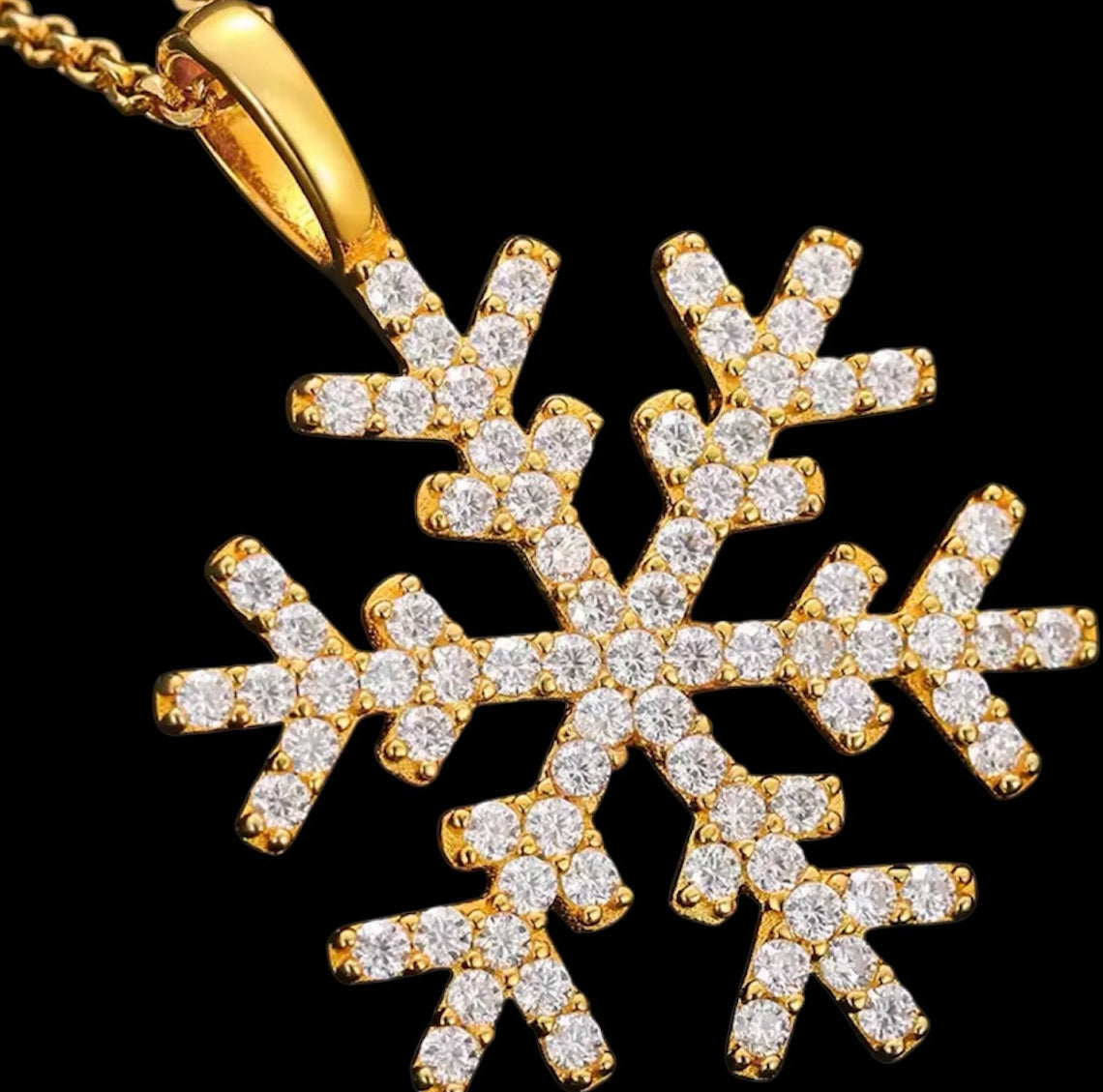 Pendentif Flocon Iced Out En Moissanite - Solitaire