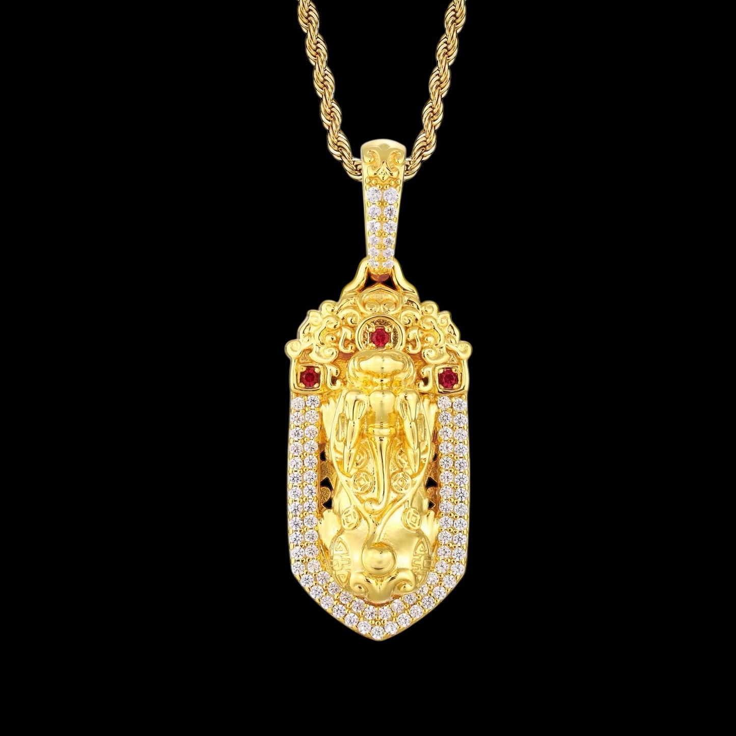 Pendentif De La Fortune En Moissanite - Solitaire