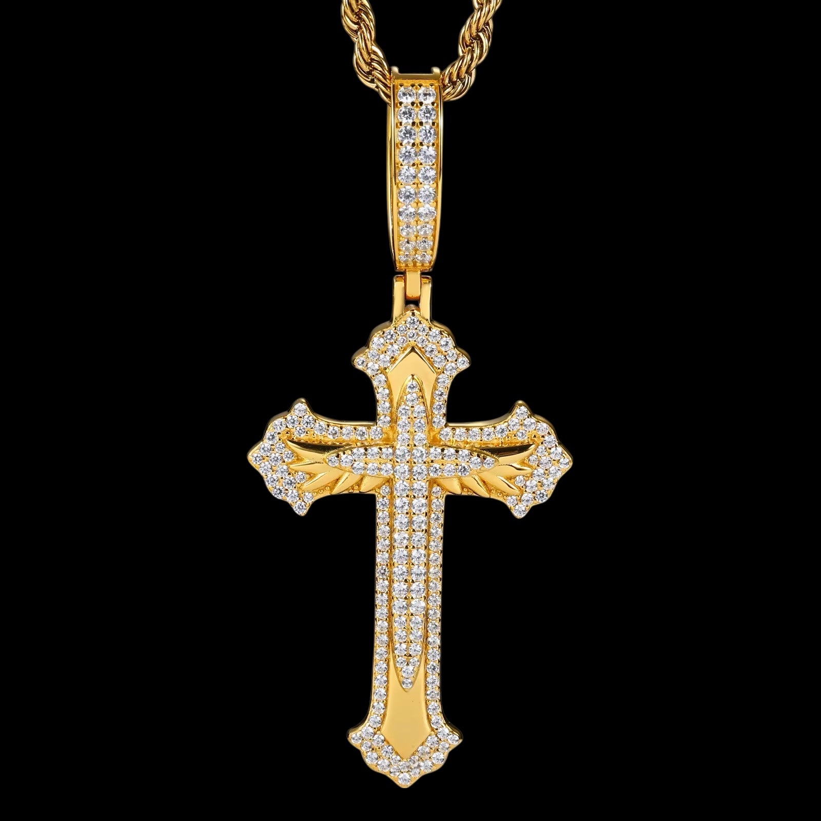 Pendentif Sword Cross En Moissanite - Solitaire
