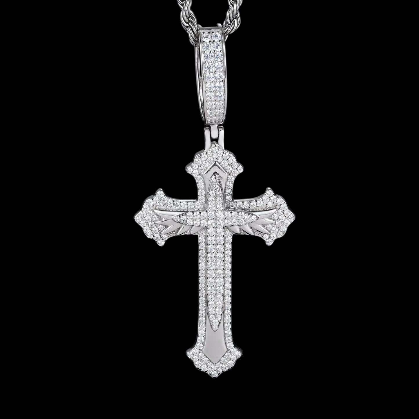 Pendentif Sword Cross En Moissanite - Solitaire