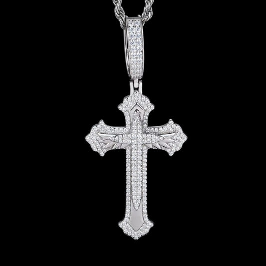 Pendentif Sword Cross En Moissanite - Solitaire