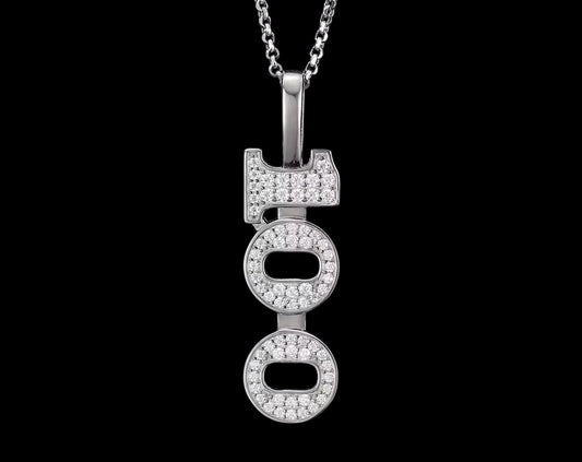 Pendentif 100 En Moissanite - Solitaire