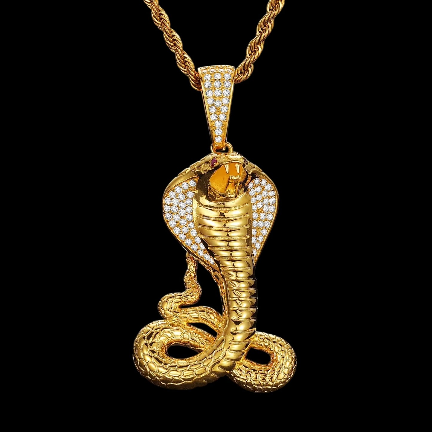 Pendentif Le Cobra En Moissanite - Solitaire