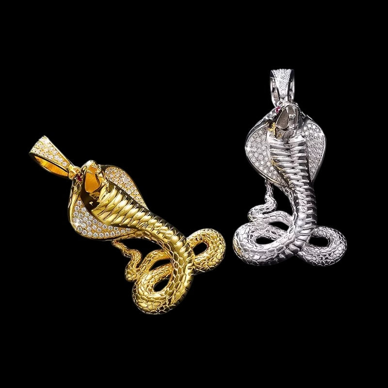 Pendentif Le Cobra En Moissanite - Solitaire
