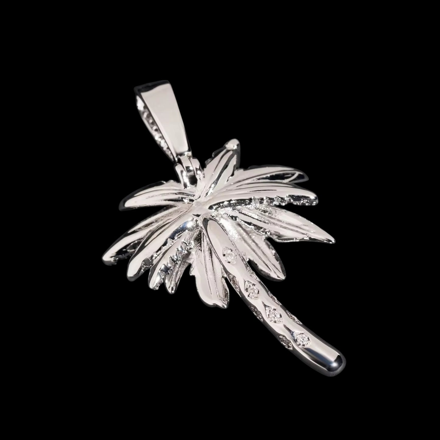 Pendentif Le Palmier Givré En Moissanite - Solitaire