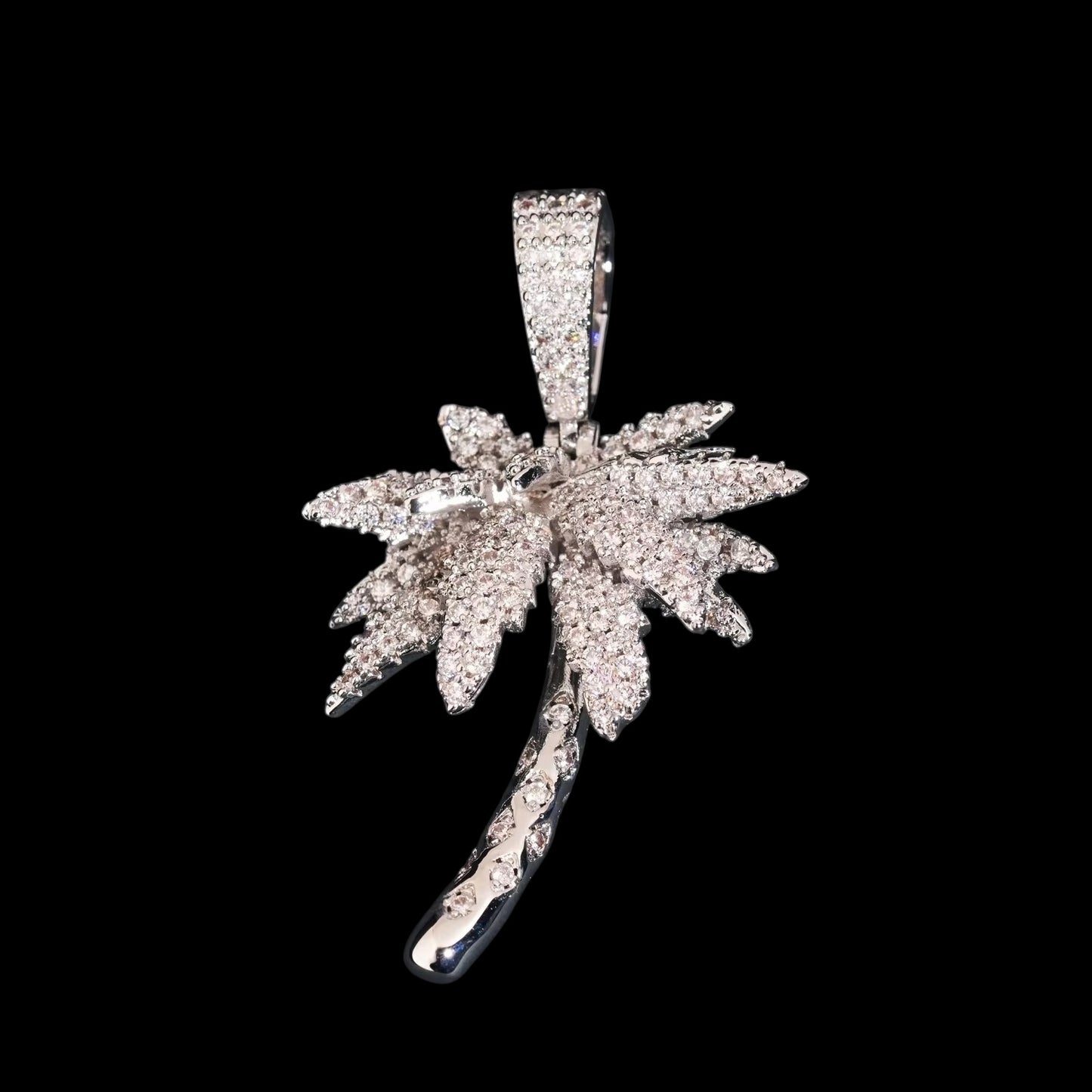 Pendentif Le Palmier Givré En Moissanite - Solitaire