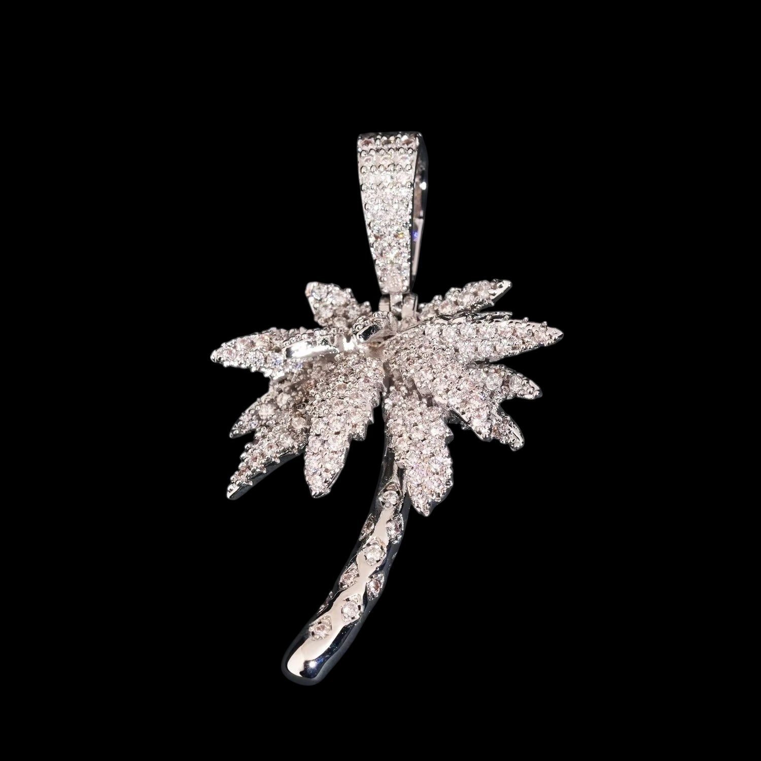 Pendentif Le Palmier Givré En Moissanite - Solitaire
