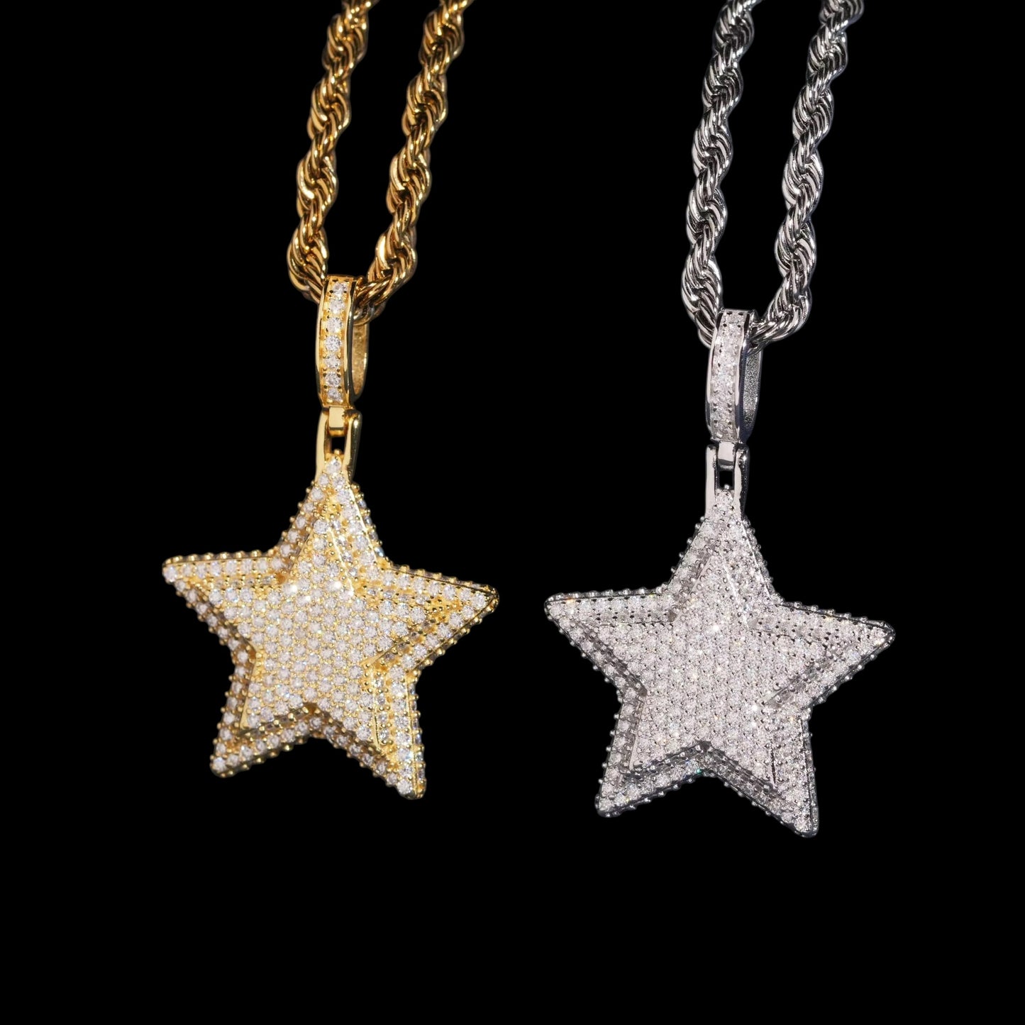 Pendentif Étoile Royale En Moissanite - Solitaire