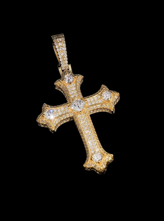 Pendentif Solitaire Chrome Cross En Moissanite - Solitaire