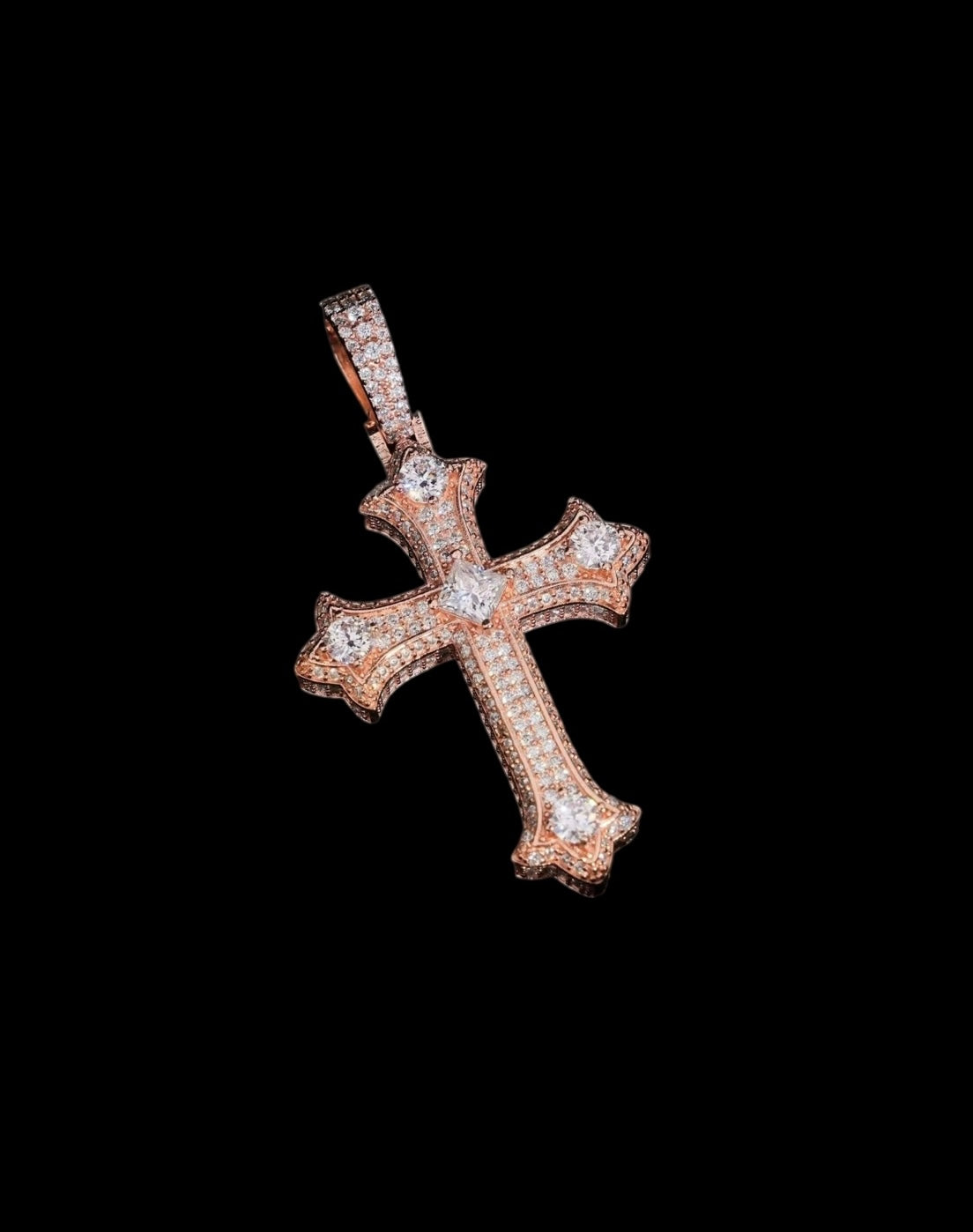 Pendentif Solitaire Chrome Cross En Moissanite - Solitaire