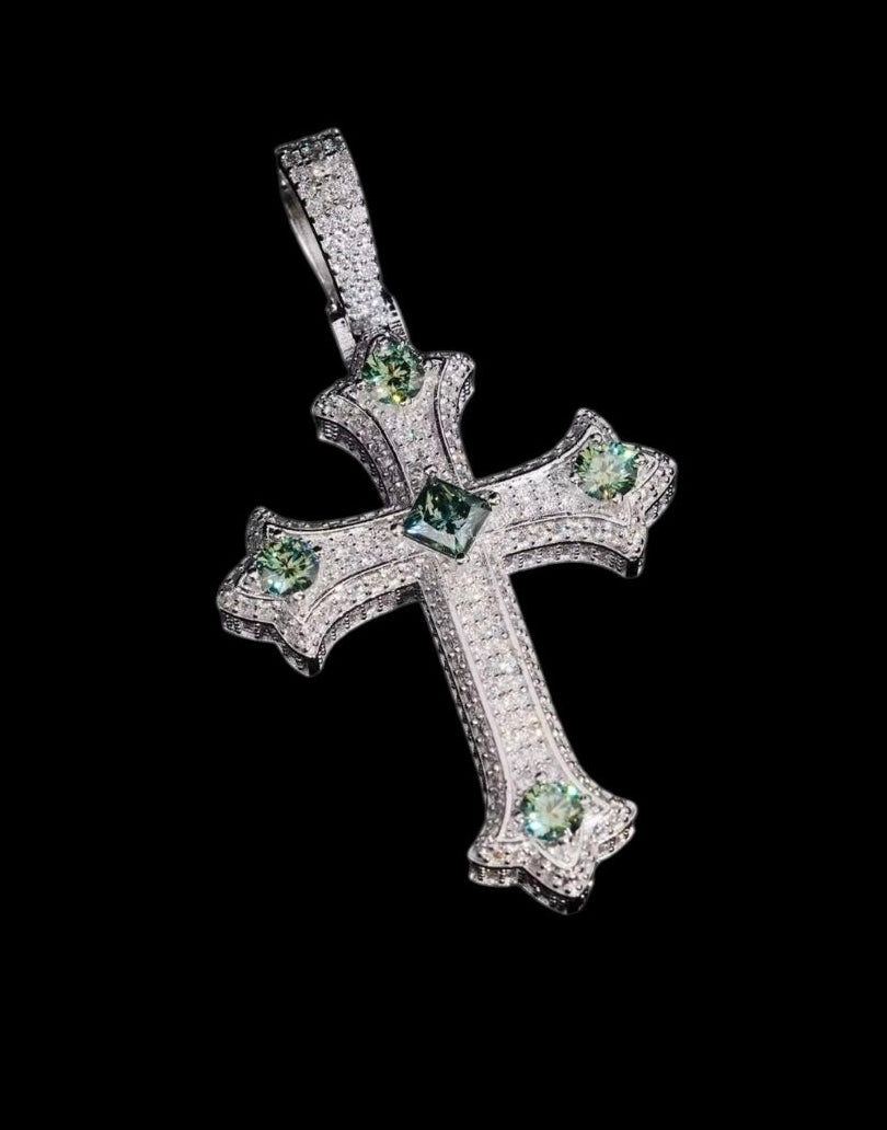 Pendentif Solitaire Chrome Cross En Moissanite - Solitaire