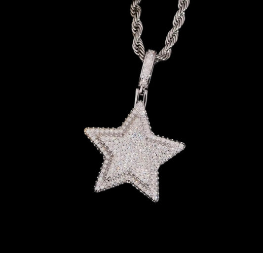 Pendentif Étoile Royale En Moissanite - Solitaire