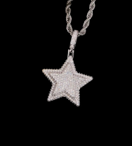 Pendentif Solitaire Star En Moissanite - Solitaire