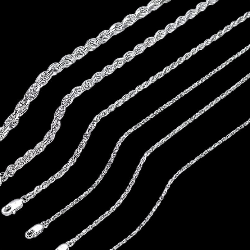 Chaîne Torsade Diamond Cut En Argent S925 - Solitaire