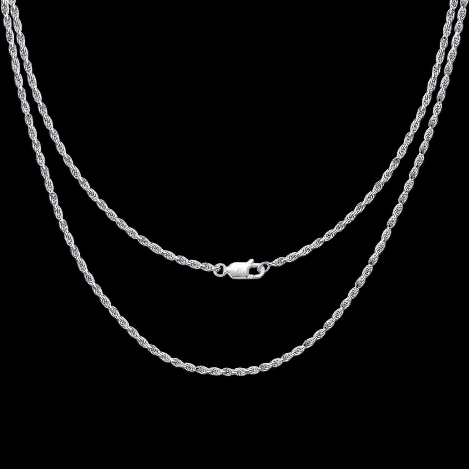 Chaîne Torsade Diamond Cut En Argent S925 - Solitaire