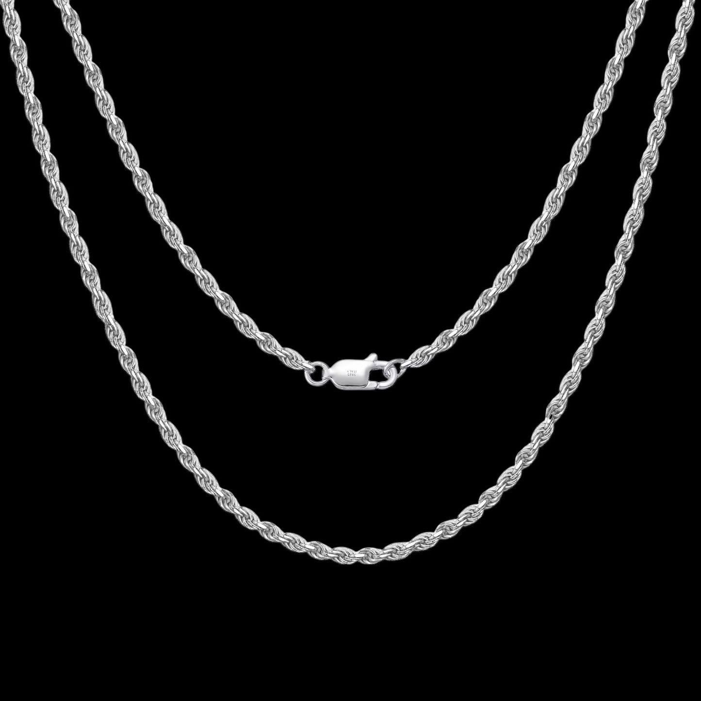 Chaîne Torsade Diamond Cut En Argent S925 - Solitaire
