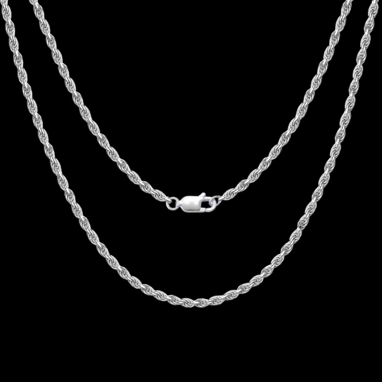Chaîne Torsade Diamond Cut En Argent S925 - Solitaire
