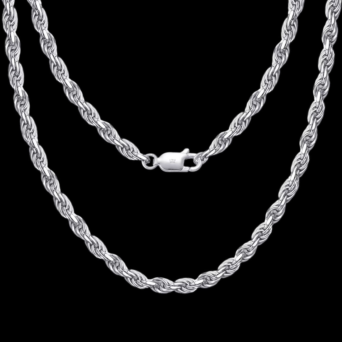 Chaîne Torsade Diamond Cut En Argent S925 - Solitaire
