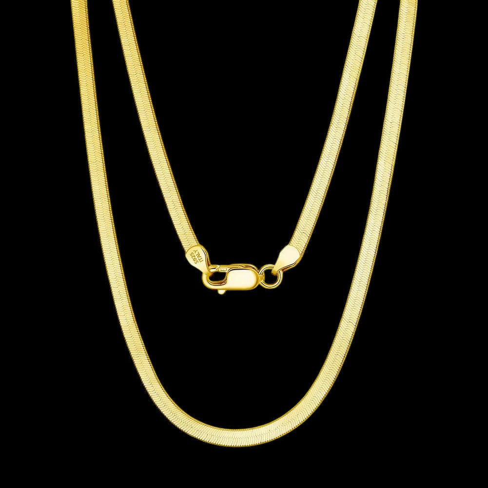 Chaîne Herringbone En Argent S925 - Solitaire