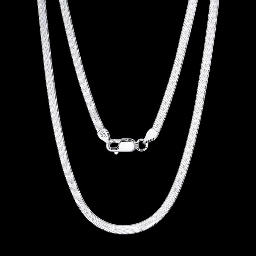 Chaîne Herringbone En Argent S925 - Solitaire