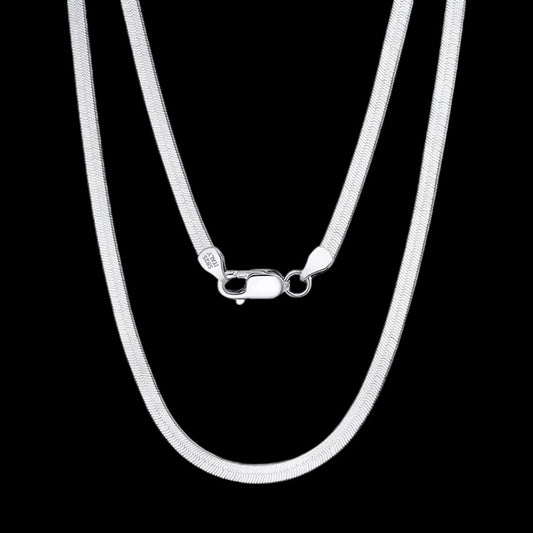 Chaîne Herringbone En Argent S925 - Solitaire
