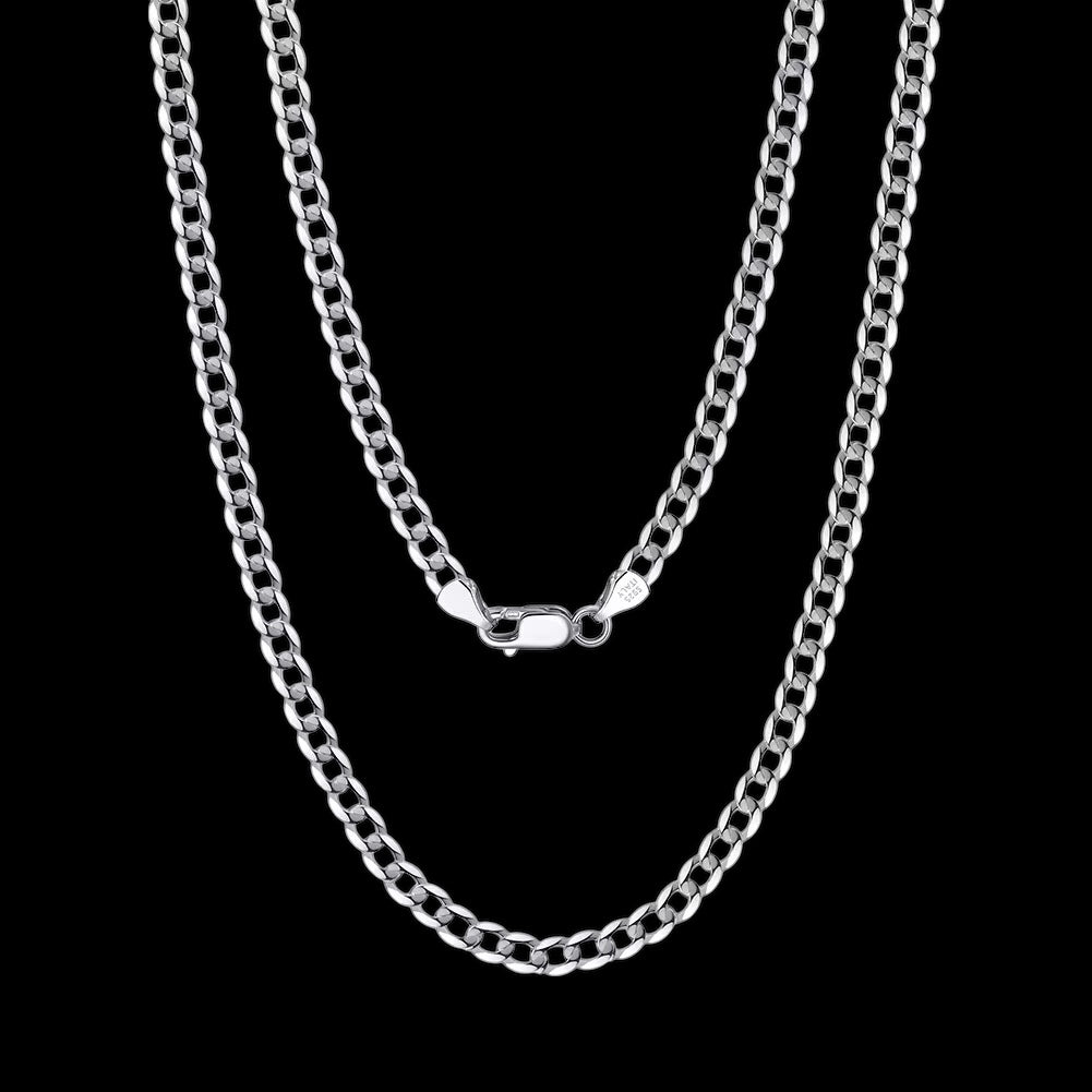 Chaîne Cuban Link Diamond Cut Italienne En Argent S925 - Solitaire