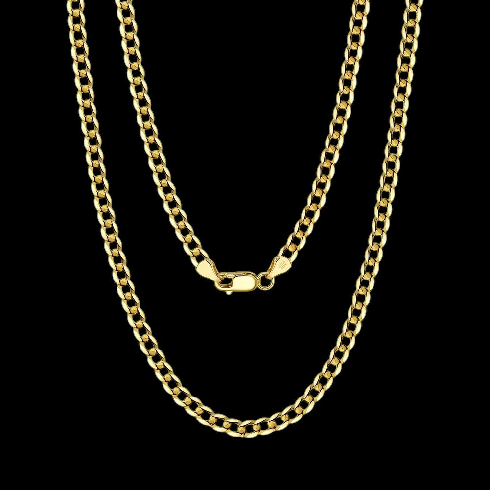 Chaîne Cuban Link Diamond Cut Italienne En Argent S925 - Solitaire