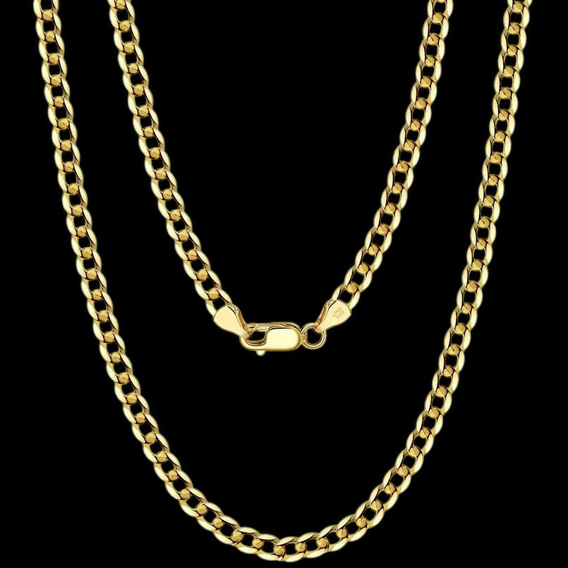 Chaîne Cuban Link Diamond Cut Italienne En Argent S925 - Solitaire