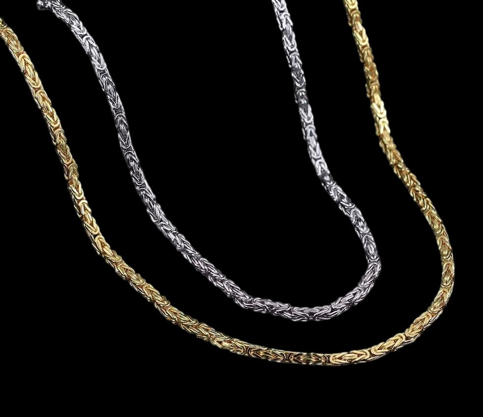 Chaine Byzantine Argent Italien 925 - Solitaire