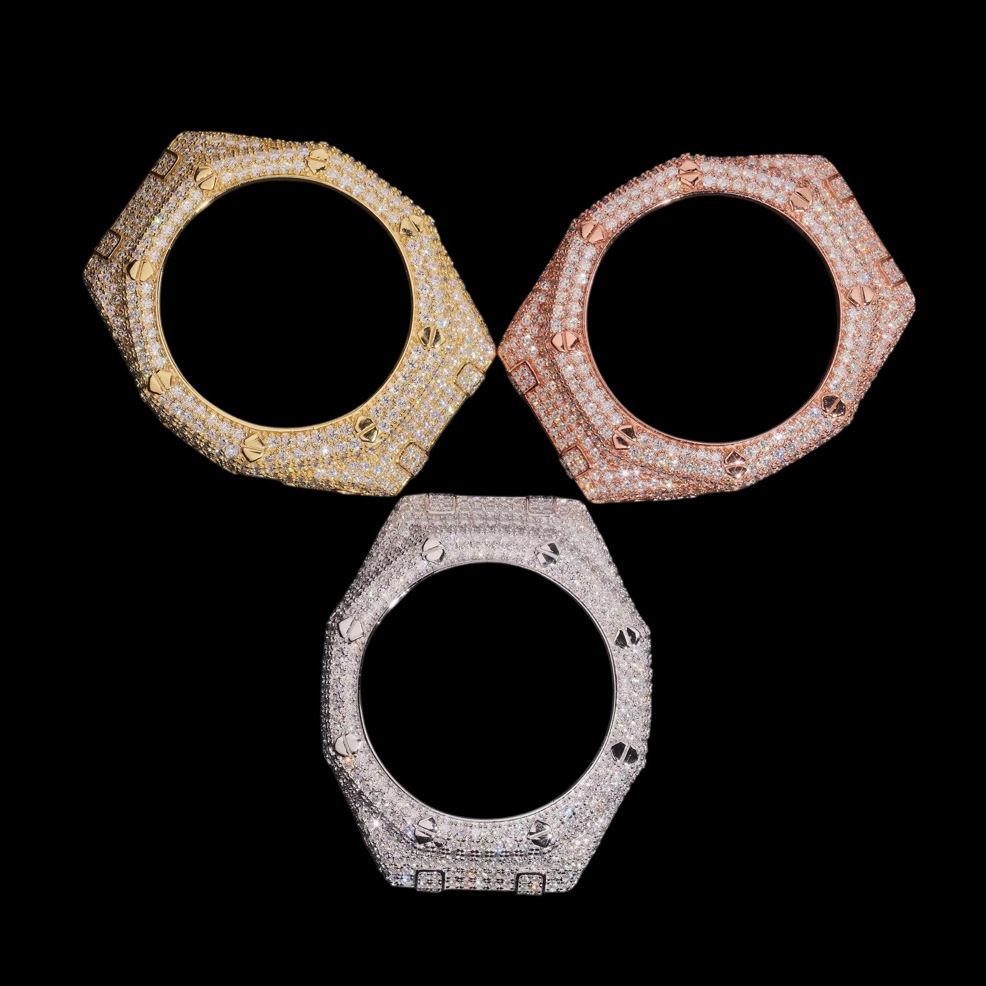 Bezel octagon Casioak Iced Out - Solitaire