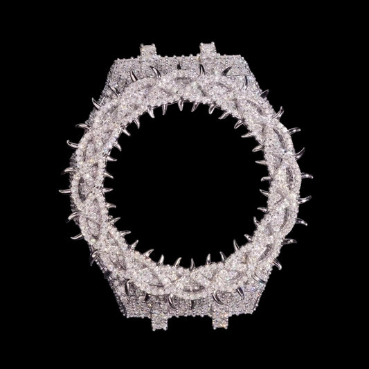 Bezel Spiked Crown Casioak Iced Out - Solitaire