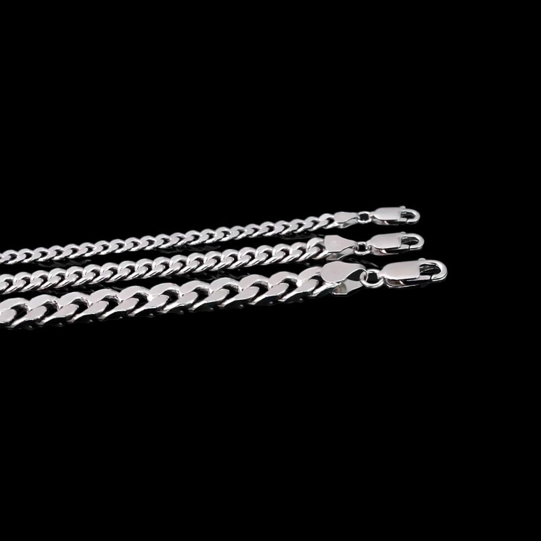 Bracelet Cuban Link Diamond Cut Argent S925 - Solitaire