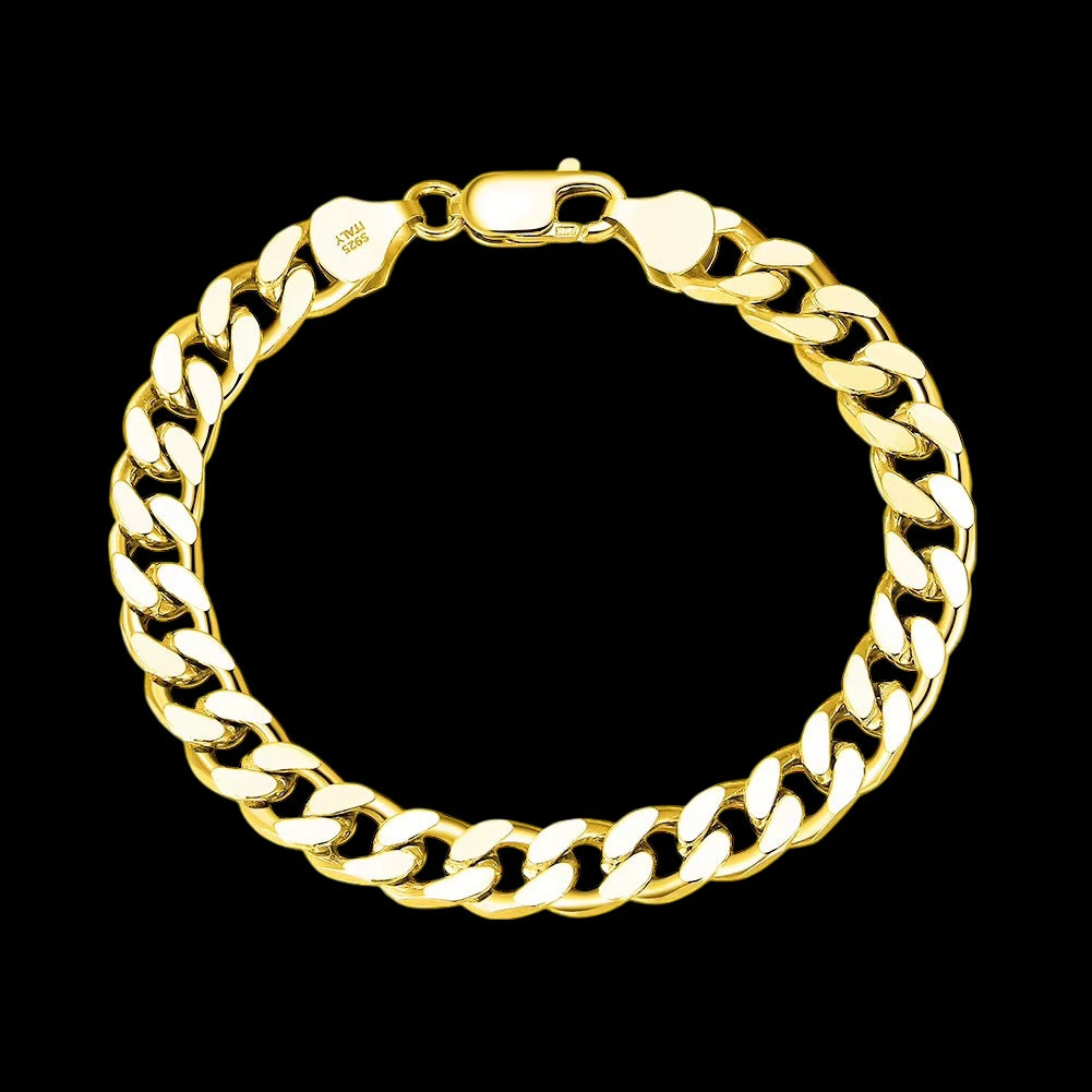 Bracelet Cuban Link Diamond Cut Argent S925 - Solitaire