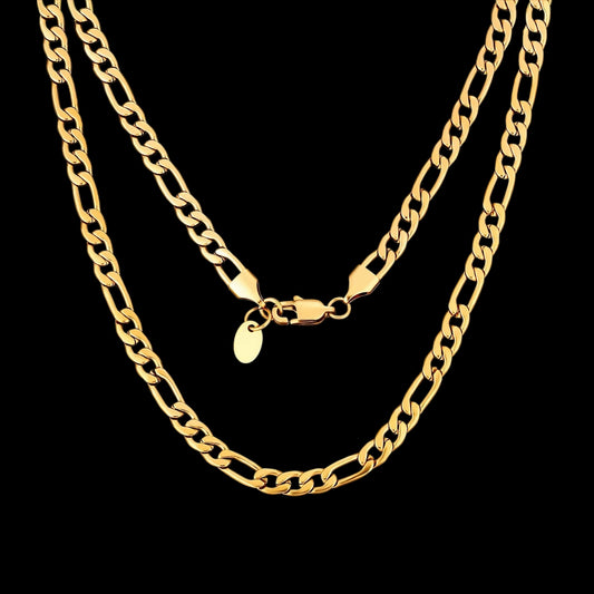 Chaîne Figaro Diamond Cut En Acier Inoxydable - Solitaire