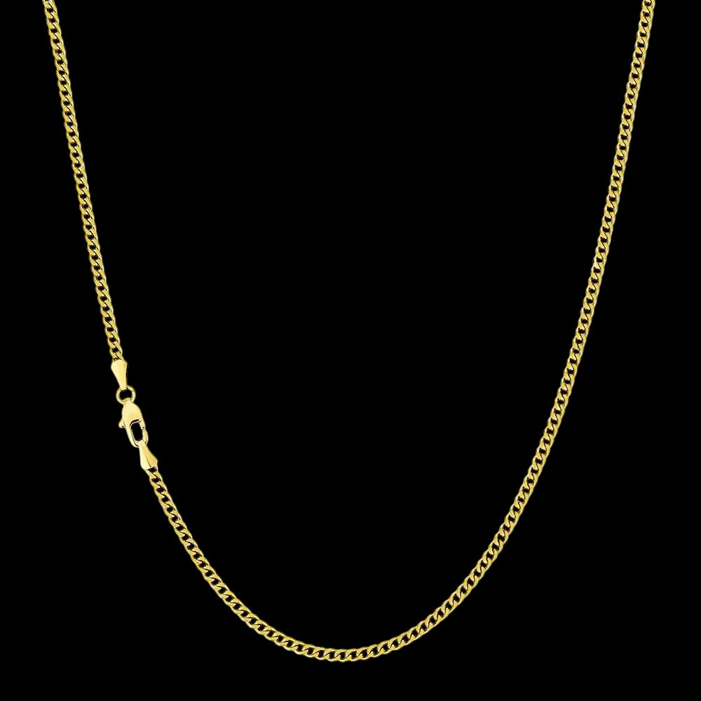 Chaîne Cuban Link Diamond Cut En Acier Inoxydable - Solitaire