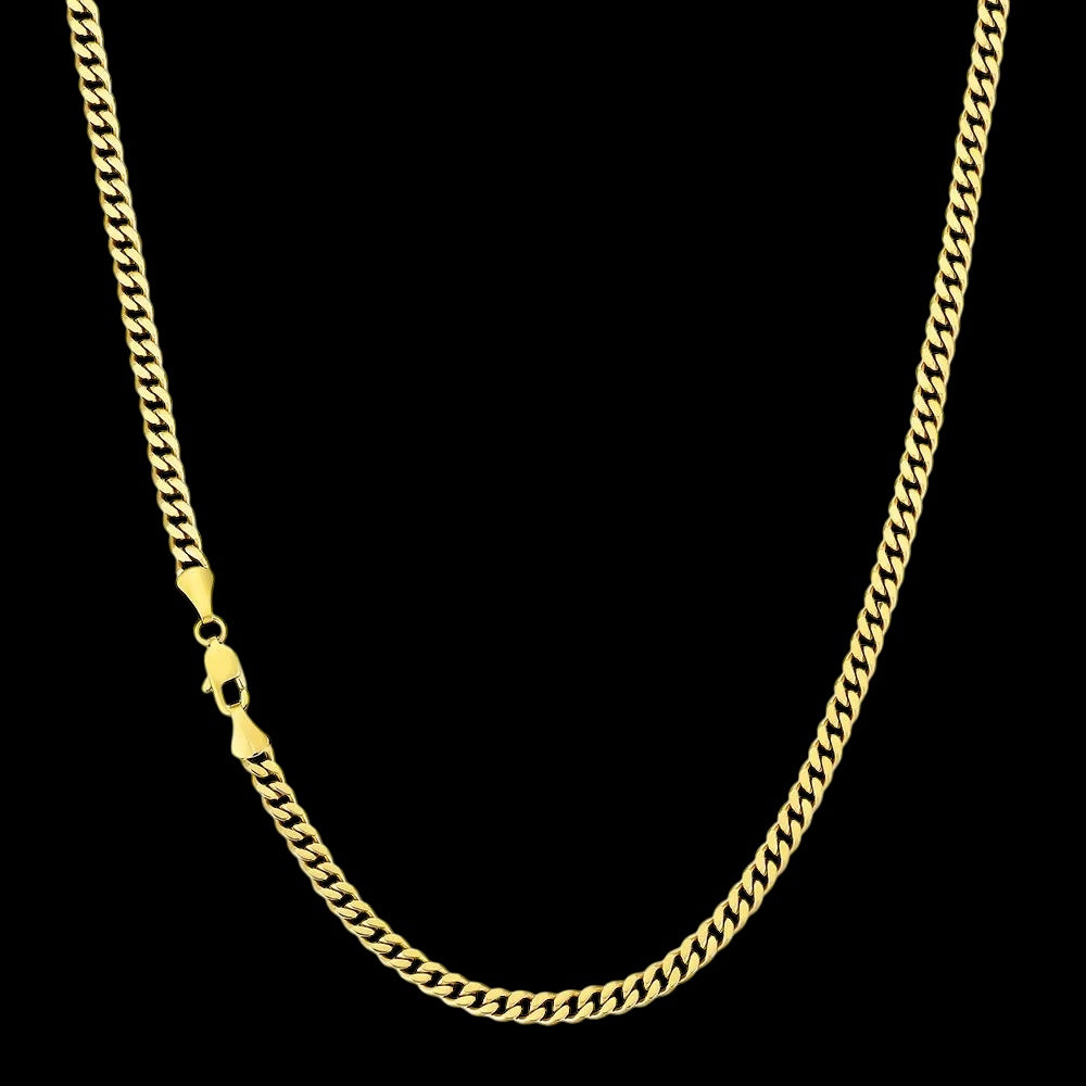 Chaîne Cuban Link Diamond Cut En Acier Inoxydable - Solitaire