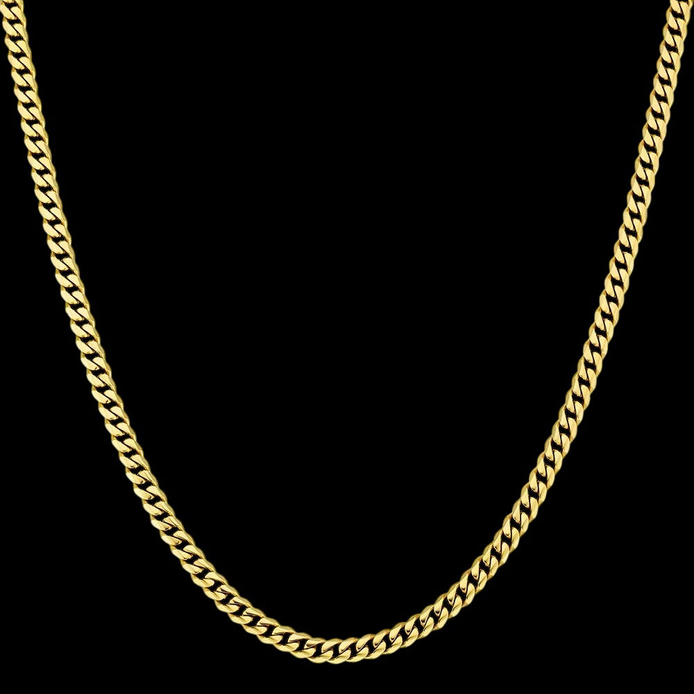 Chaîne Cuban Link Diamond Cut En Acier Inoxydable - Solitaire