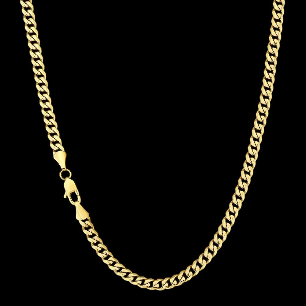 Chaîne Cuban Link Diamond Cut En Acier Inoxydable - Solitaire