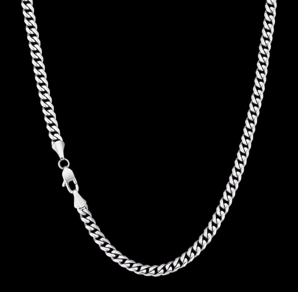 Chaîne Cuban Link Diamond Cut En Acier Inoxydable - Solitaire