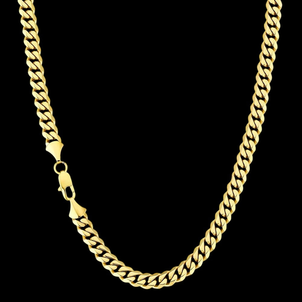 Chaîne Cuban Link Diamond Cut En Acier Inoxydable - Solitaire