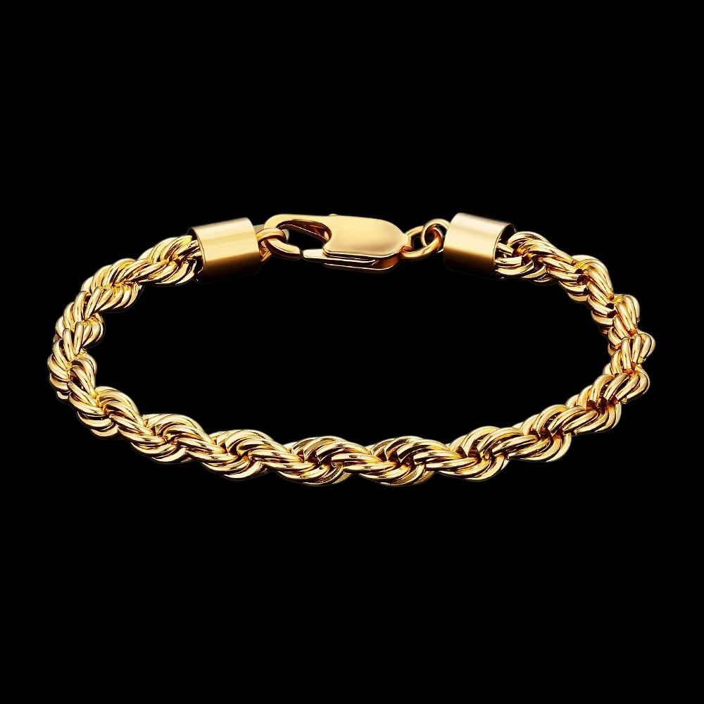 Bracelet Torsadé En Acier Inoxydable - Solitaire