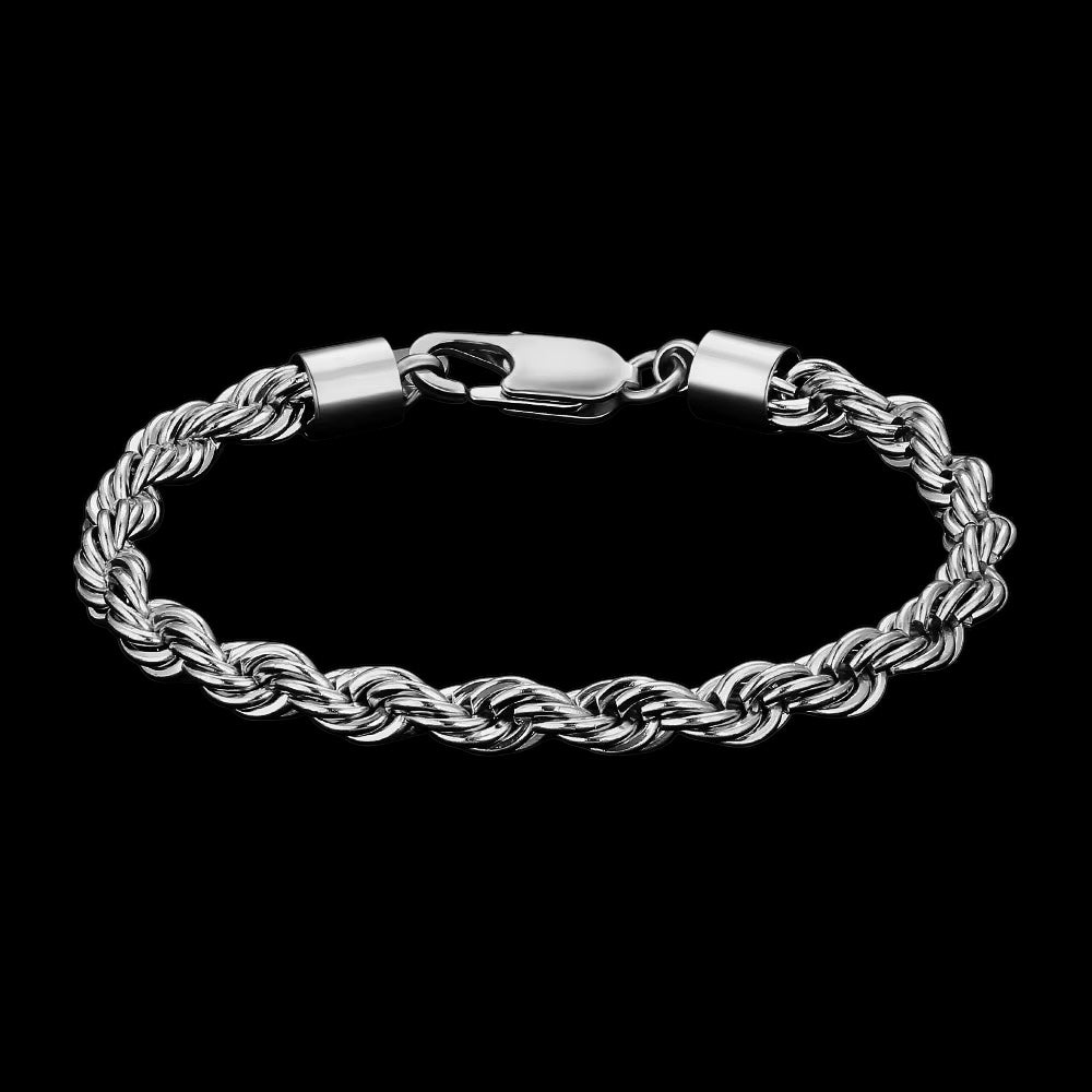 Bracelet Torsadé En Acier Inoxydable - Solitaire