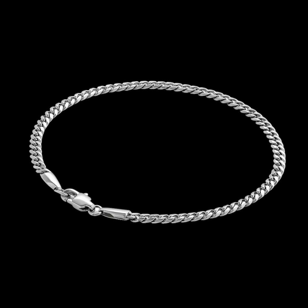 Bracelet Cuban Link Diamond Cut En Acier Inoxydable - Solitaire