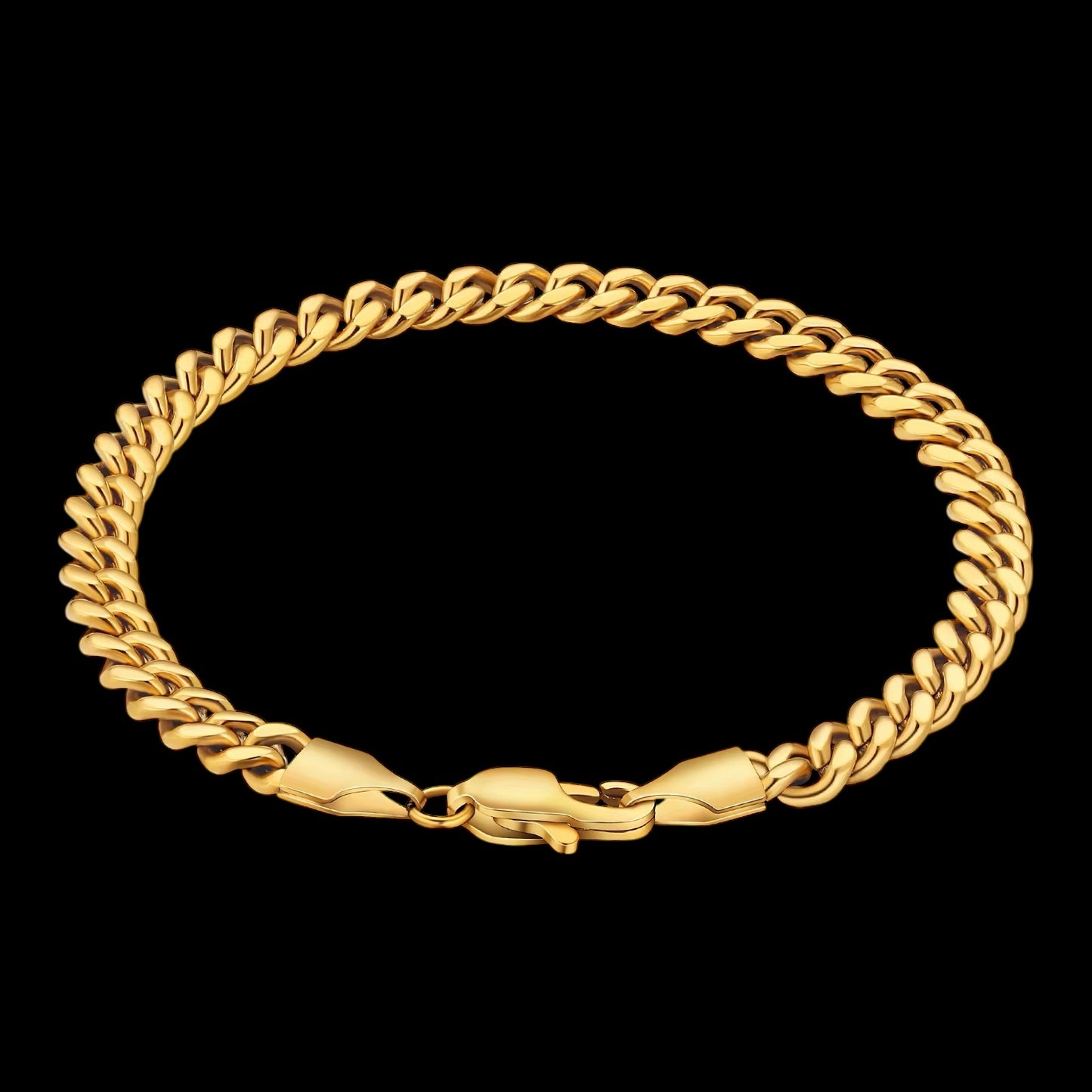 Bracelet Cuban Link Diamond Cut En Acier Inoxydable - Solitaire