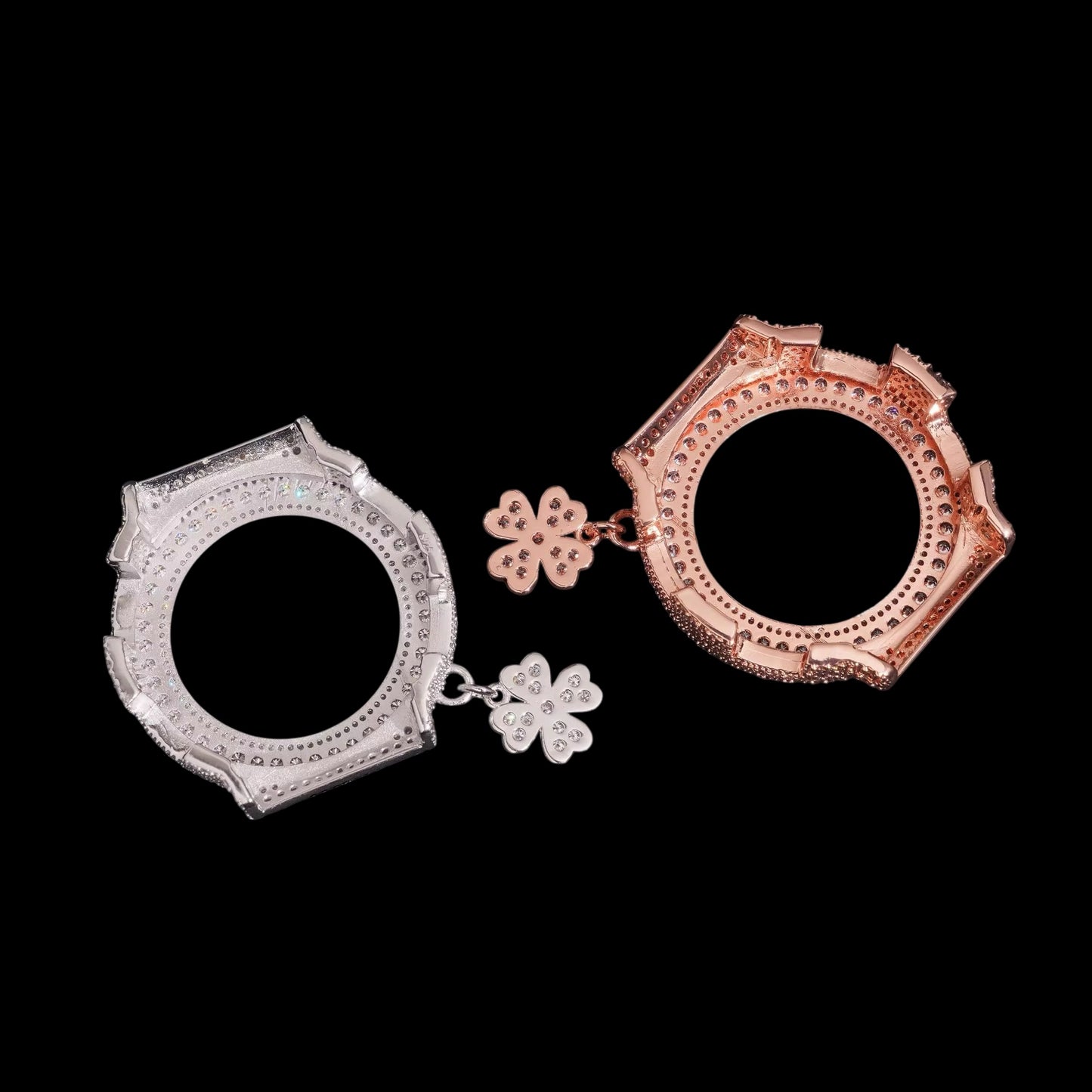 Bezel Royal Clover Iced Out - Solitaire